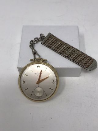 Vintage Bulova 10k Gold Rgp Pocket Watch 17 Jewel - Nr