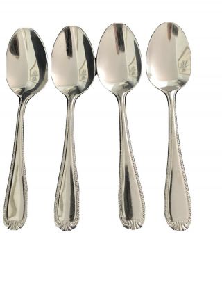 Reed & Barton Domain 4 Teaspoons Stainless Steel 18/10 Rope Glossy