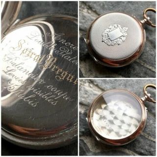 ✩ Antique Spiral Breguet [ Silver 0.  800 ] 15 Jewels Ancre Old Pocket Watch Case