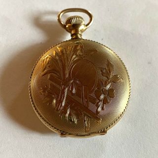 1903 3/0s Hampden Molly Stark 7j 14k Gold Filled Hunters Pocket Watch (b8)
