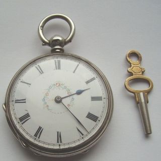 Antique Silver Pocket Watch Ladies Fob Watch Very Pretty Hallmarked London 1885