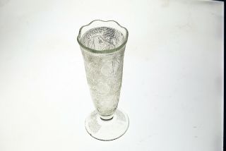 Jeanette Glass Harp Bud Vase Crystal 7 - 1/2 "