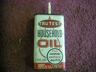 Oil Can Tru - Test Paint White Red Black Early Version Household 4 Fluid Ozs