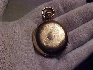 6 Size,  7 Jewels,  1888 Ellgin Hunting Pocket Watch In Golden Color Case