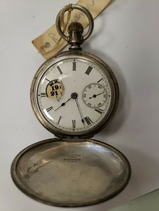 Vintage Waltham Fahys Monarch Coin Silver Pocket Watch K 9639 5.  7 Oz