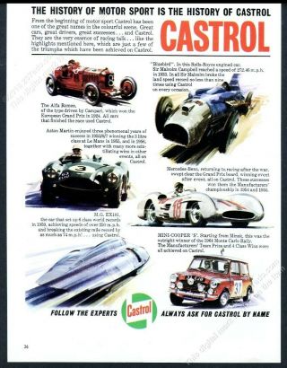 1964 Malcolm Campbell Bluebird Mg Ex181 300slr Mini Cooper S Race Car Castrol Ad