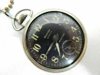 Vintage Westclox Scotty Usa Open Face Pocket Watch Silvertone Case Black Dial