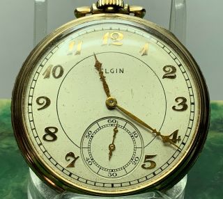 Vintage Elgin Pocket Watch 10k Rolled Gold Plate Size 12s,  15j.