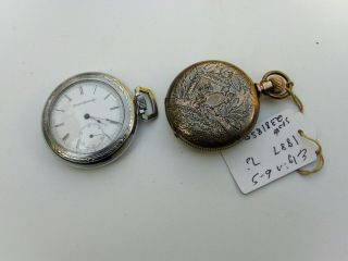 Pocket Watch Lot; Elgin - 6 - S & Atlas - 6 - S Running - Keeping Time 24,  Hours