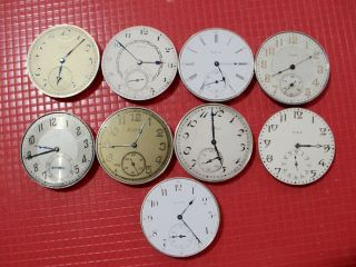 Elgin 12 - Size Pocket Watch Movements For The Watchmaker Or Parts House.