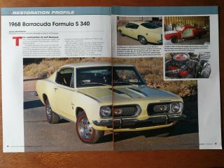 1968 Plymouth Barracuda Formula S 340 - 5 Page Article
