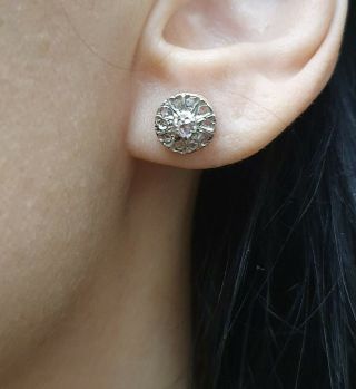 Antique Victorian Rose Cut Diamonds Earrings Gold 18k