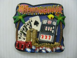 3d Reno Nevada Resin Fridge Refrigerator Magnet Souvenir Slot Machine Cards Dice