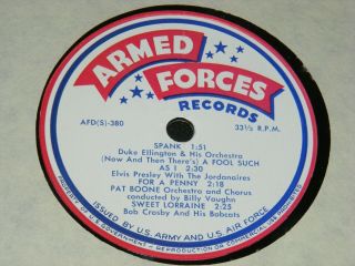 ARMED FORCES Records ELVIS PRESLEY Rarity LP Duke Ellington 379/ 380 2
