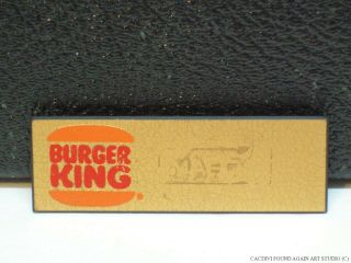 Vintage Burger King Employee Uniform Pin Gold Name Badge Bk Burger Logo Pinback