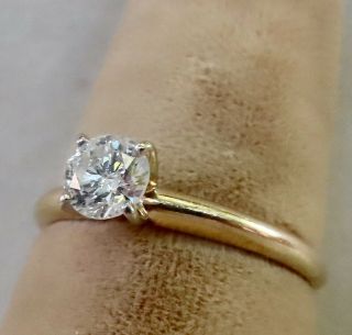 CLASSIC.  51 CT.  BRILLIANT CUT DIAMOND SOLITAIRE ENGAGEMENT RING 14K YELLOW GOLD 2