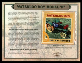 John Deere Waterloo Boy Model " N " Collector Patch & Info Sheet Willabee & Ward