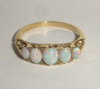 Antique Victorian 18k Gold 5 Opal Stones Ring Size 6.  5