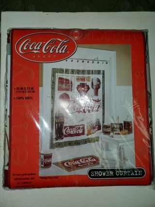 Coca - Cola 70 " X 72 " Shower Curtain " Vintage Coca - Cola " 100 Vinyl