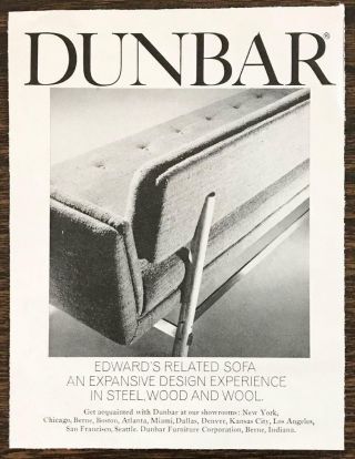 1967 Dunbar Furniture Print Ad Edward 