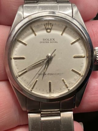 VINTAGE MENS STAINLESS STEEL ROLEX OYSTER ROYAL WATCH AUTHENTIC 3