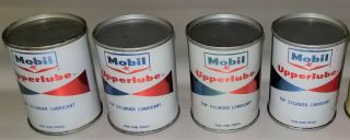 Vintage Mobil Upperlube 4 Oz Can Container Nos Automotive