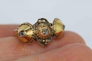 Best Rare 17th C/early 18th Century Spanish 18ct Gold & Diamond Ring