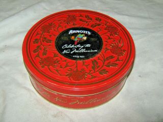 A 1999 Release Arnotts Celebrating The Millenium 450g Biscuit Tin