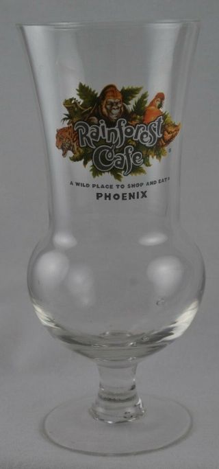 Rainforest Cafe Phoenix Az Hurricane Cocktail Glass Souvenir