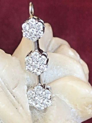 Vintage 18k White Gold Diamond Necklace Pendant Wedding Signed Zei Appraisal