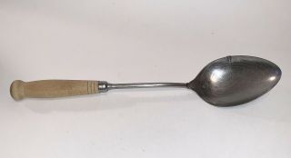 Vintage 12 - 1/2 " Stainless Steel Serving Spoon With Measurments & Pour Spout