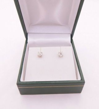18ct Gold 40 Point Old Mine Cut Diamond Earrings,  Boxed