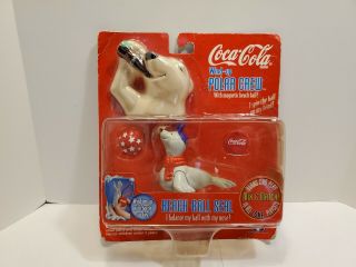 Vintage 1998 Coca Cola Polar World Crew Wind Up Beach Ball Seal In Package