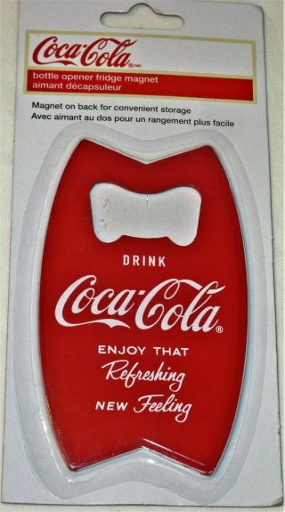Coca - Cola Bottle Opener Fridge Magnet,  Red Coke Classic Logo Stainless Steel