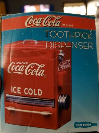 Vintage 1995 4 Inch Plastic Coca Cola Vending Machine Toothpick Dispenser