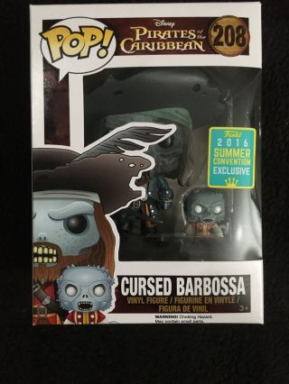 Funko Pop 208 Disney Cursed Barbossa 2016 San Diego Comic Con Sdcc Exclusive