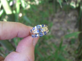 Vintage 6.  33ct Natural No Heat Ceylon Blue Sapphire Diamond 14k Gold Ring Estate
