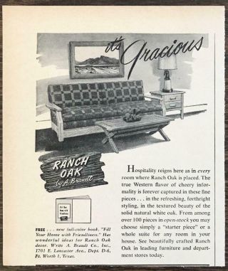 1952 Brandt Ranch Oak Furniture Print Ad It 
