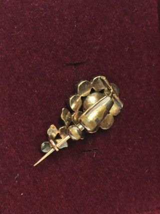 Vintage European Old Mine Rose Cut Diamond Pin Flower 2