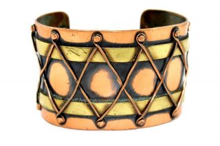 Signed American Modernist Winifred Mason Chenet Copper Cuff Bracelet Copper Mcm