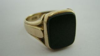 Antique 15ct Gold Blood Stone Men ' s Ring UK Size R 8 Grms J.  W Benson 2