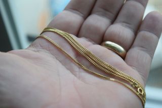 Vintage.  750 18k Yellow Gold Curb Link Chain Necklace 24.  5 " Estate Fine 7.  3g