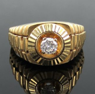 Vintage Cz & Solid 14k Yellow Gold Ring