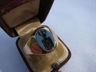 Antique Victorian French 14 Kt.  Gold Coat Of Arms Ring 1890 