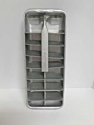 Vintage Hotpoint Ice Tray 16 Cubes Aluminum Metal Pull Up Lever