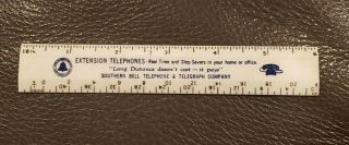 Vintage Southern Bell Telephone & Telegraph Company 6 " Ruler Advertising