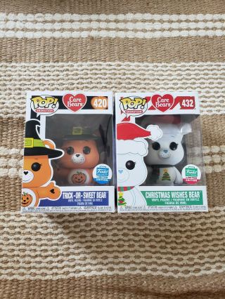 Funko Pop Care Bear Trick - Or - Sweet Bear And Christmas Wishes Bear