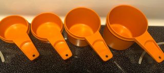 Tupperware Vintage Measure Measuring Cups Set Of 4 Replacement Harvest Orange