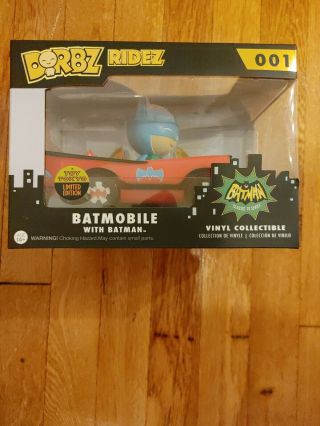 Dorbz Ridez 001 Batmobile With Batman In Red - Very Rare Comic Con 2015 Exclusive