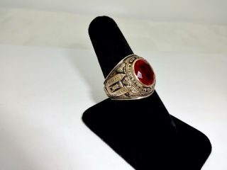 Vintage 1951 University Of Pennsylvania 10k Gold Ruby Class Ring,  9 1/4,  Clean18.  9